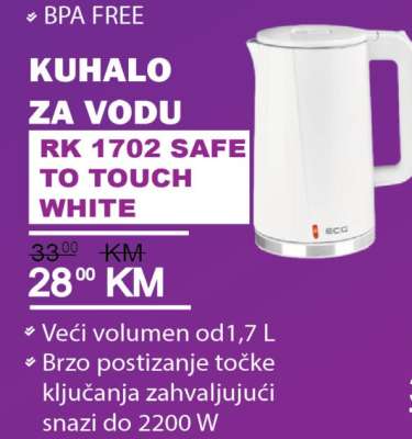KUHALO ZA VODU RK 1702 SAFE TO TOUCH WHITE