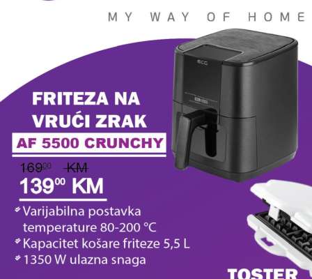 FRITEZA NA VRUĆI ZRAK AF 5500 CRUNCHY