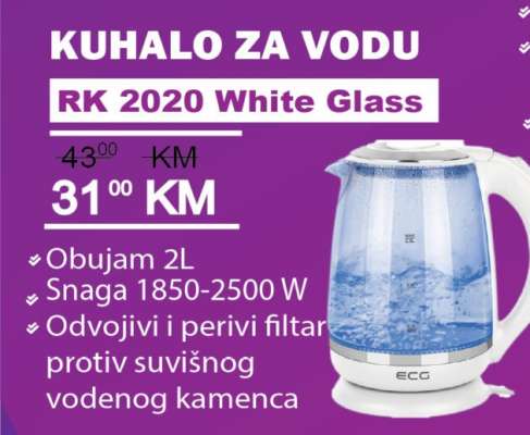KUHALO ZA VODU RK 2020 White Glass