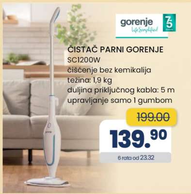 ČISTAČ PARNI GORENJE SC1200W