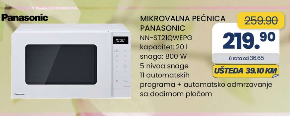 MIKROVALNA PEĆNICA PANASONIC NN-ST21QWEPG