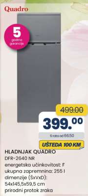 HLADNJAK QUADRO DFR-2640 NR