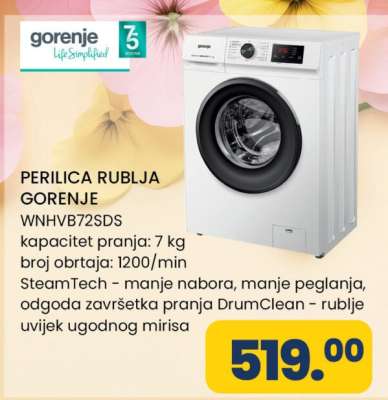 PERILICA RUBLJA GORENJE WNHVB72SDS