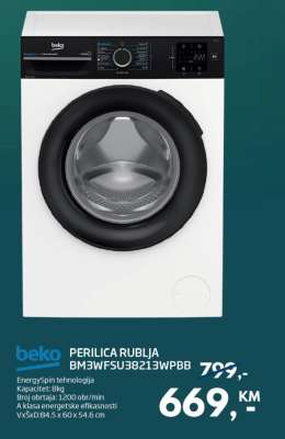 beko PERILICA RUBLJA B3WFSU38213WPBB