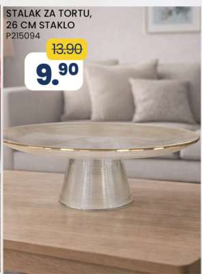 STALAK ZA TORTU, 26 CM STAKLO