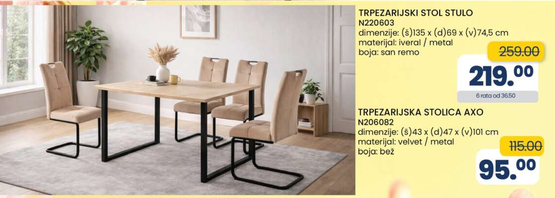 TRPEZARIJSKI STOL STULIO