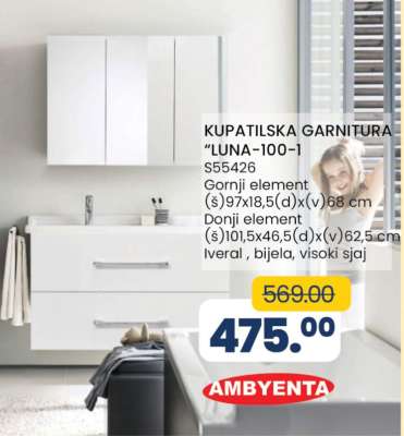 KUPATILSKA GARNITURA 'LUNA 100-1'