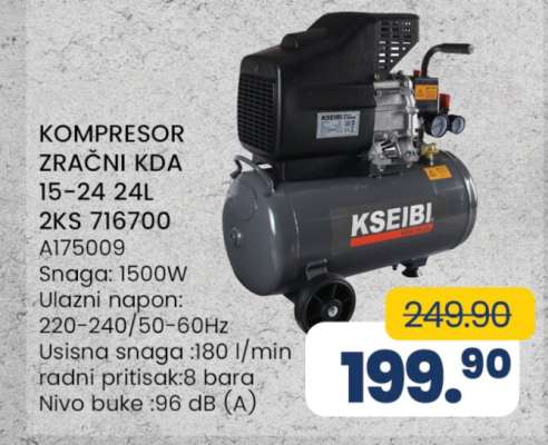 KOMPRESOR ZRAČNI KDA 15-24 24L 2KS 716700