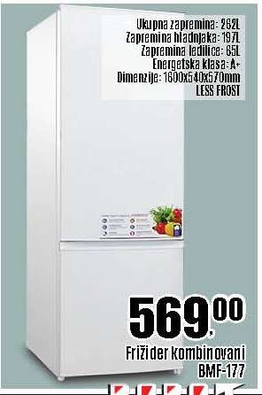 FRIŽIDER KOMBINOVANI BMF-177