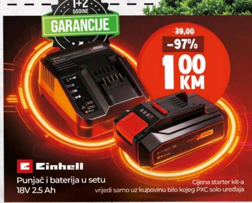 Einhell Punjač i baterija u setu