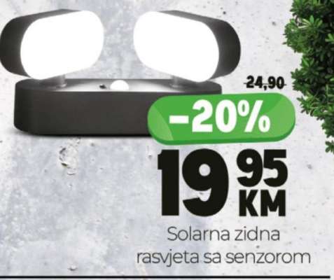 Solarna zidna rasvjeta sa senzorom