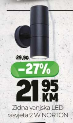 Zidna vanjska LED rasvjeta 2 W NORTON