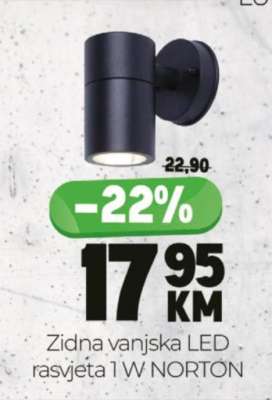 Zidna vanjska LED rasvjeta 1 W NORTON