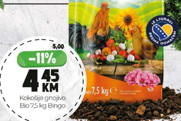 Kokošije gnojivo Bio 7,5 kg Bingo