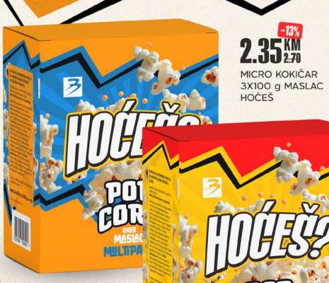 MICRO KOKIČAR 3X100 g MASLAC HOĆEŠ