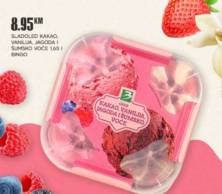 Sladoled Kakao, Vanilija, Jagoda i Šumsko Voće