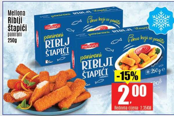 Mellona Riblji štapići panirani 250g