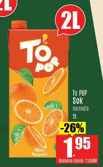 To POP Sok narandža 2L