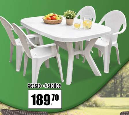 Set sto + 4 stolice