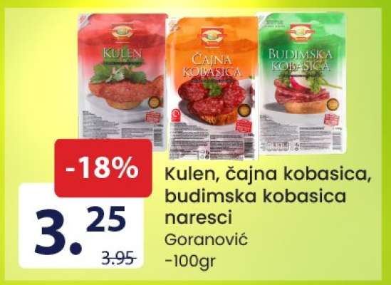 Kulen, čajna kobasica, budimska kobasica naresci