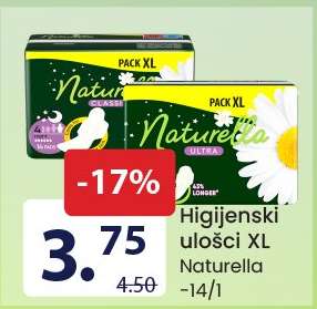 Higijenski ulošci XL Naturella -14/1