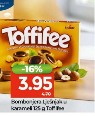Bombonjera Lješnjak u karameli 125 g Toffifee