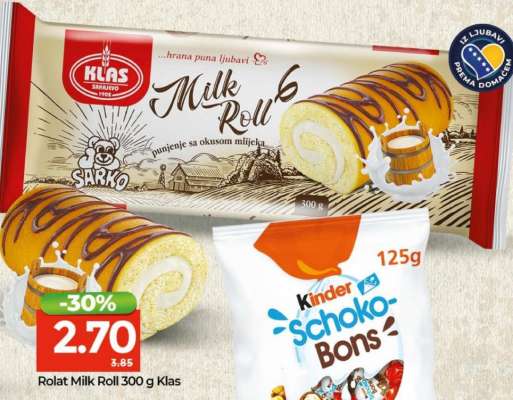 Rolat Milk roll 300 g, Klas