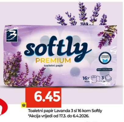 Toaletni papir Lavanda 3 sl 16 kom Softly