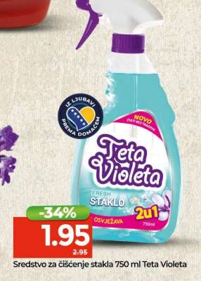 Sredstvo za čišćenje stakla 750 ml Teta Violeta