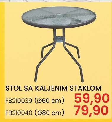 STOL SA KALJENIM STAKLOM
