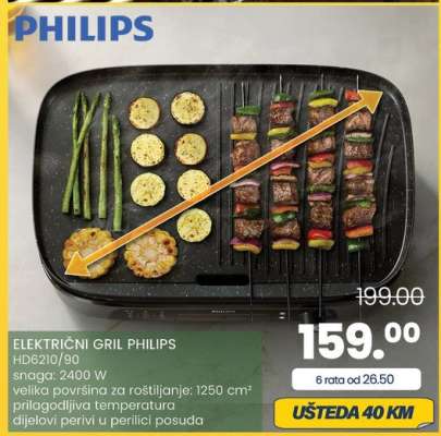 ELEKTRIČNI GRIL PHILIPS HD6210/90