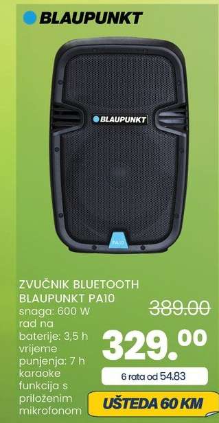 ZVUČNIK BLUETOOTH BLAUPUNKT PA10