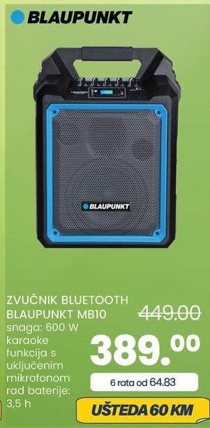 ZVUČNIK BLUETOOTH BLAUPUNKT MB10