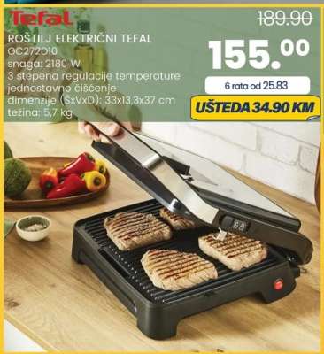 ROŠTILJ ELEKTRIČNI TEFAL GC272D10