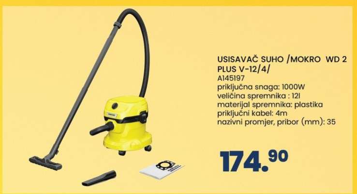 USISAVAČ SUHO/MOKRO WD 2 PLUS V-12/4/