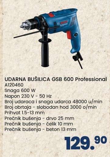 UDARNA BUŠILICA GSB 600 Professional