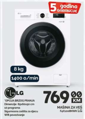 MAŠINA ZA VEŠ F4X1008NVWK LG