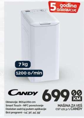 MAŠINA ZA VEŠ CANDY CST 27L3/1