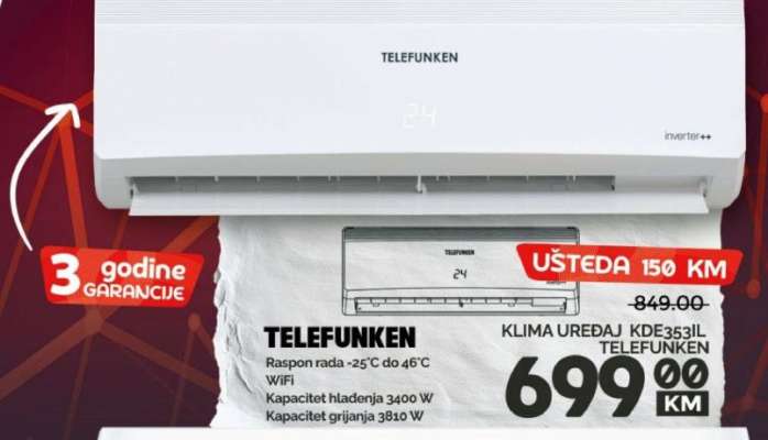 TELEFUNKEN KLIMA UREĐAJ KDE35I3L