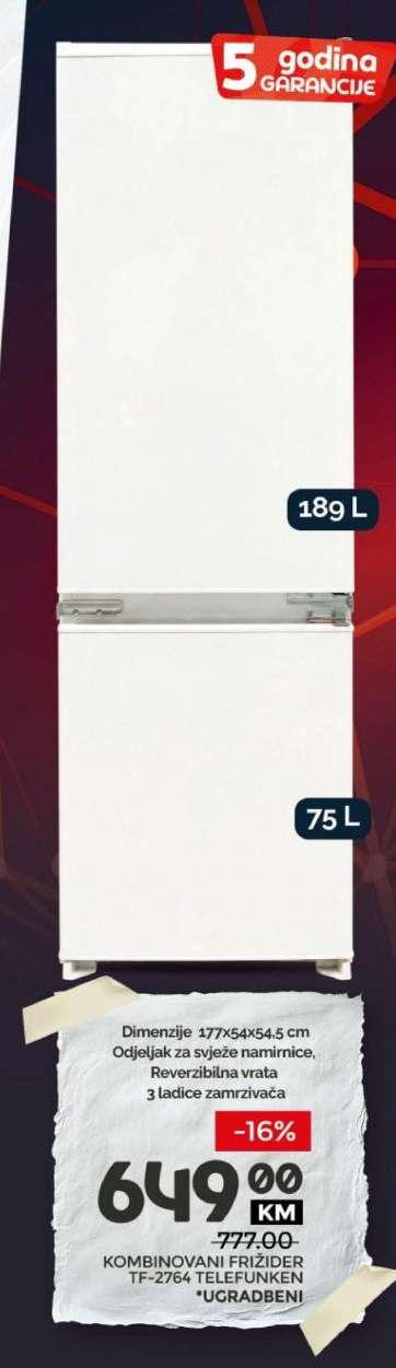 KOMBINOVANI FRIŽIDER TF 2260