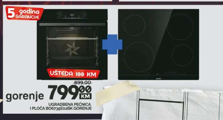 Gorenje ugradbena pećnica i ploča BO6735E02B2K