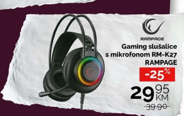 Gaming slušalice s mikrofonom RM-K27 RAMPAGE