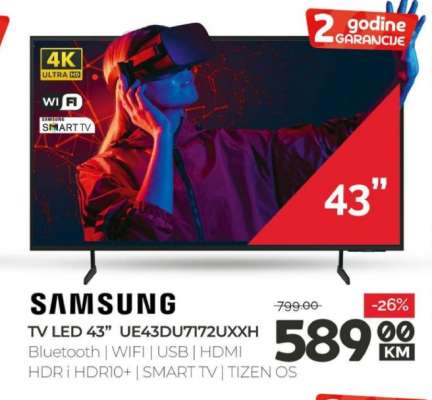 SAMSUNG TV LED 43” UE43DU7172UXXH