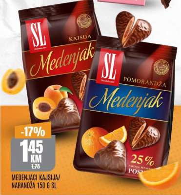 Medenjaci kajsija/narandža 150 g, SL