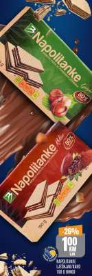 Napolitanke lješnjak/kakao