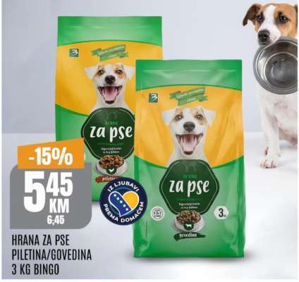 HRANA ZA PSE PILETINA/GOVEDINA 3 KG BINGO