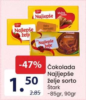 Čokolada Najlepše želje sorto