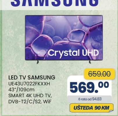 LED TV SAMSUNG UE43U7022FKXXH