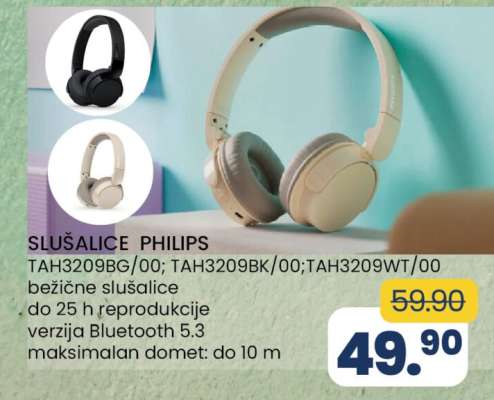 SLUŠALICE PHILIPS TAH3209BG/00; TAH3209BK/00; TAH3209WT/00