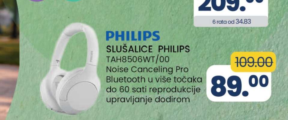 PHILIPS SLUŠALICE PHILIPS TAH8506WT/00